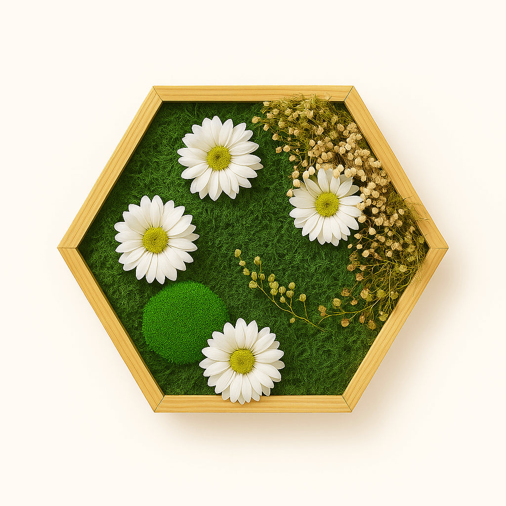Einzigartiges Hexagonmoosbild von DesignmitGruen
