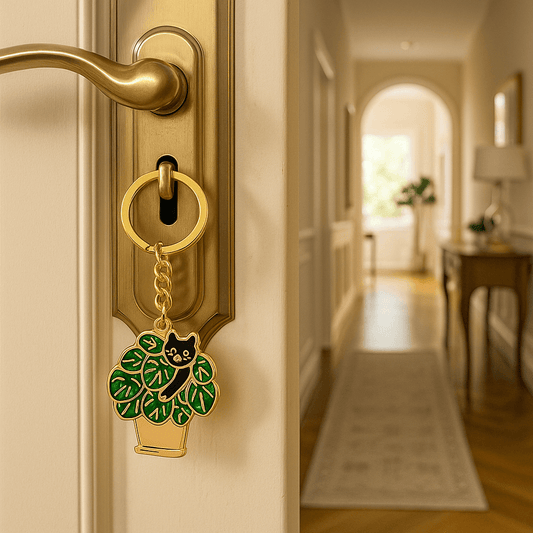 Edler, goldener Katzen-Schlüsselanhänger