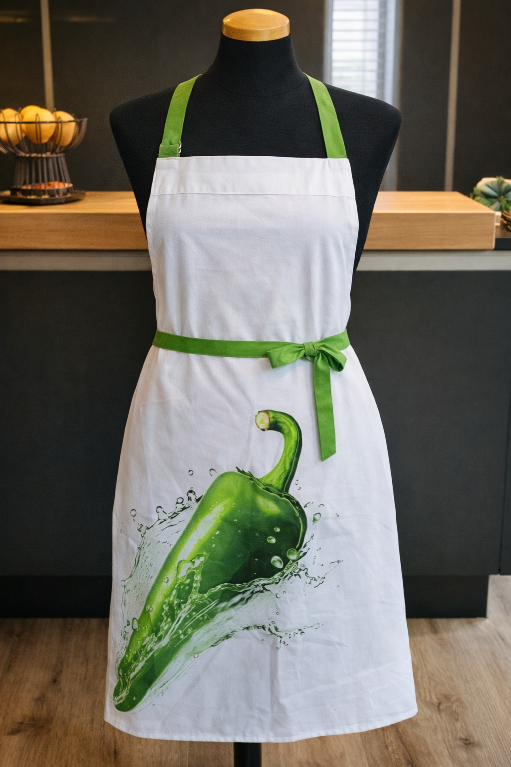 Küchenschürze mit Chili-Motiv