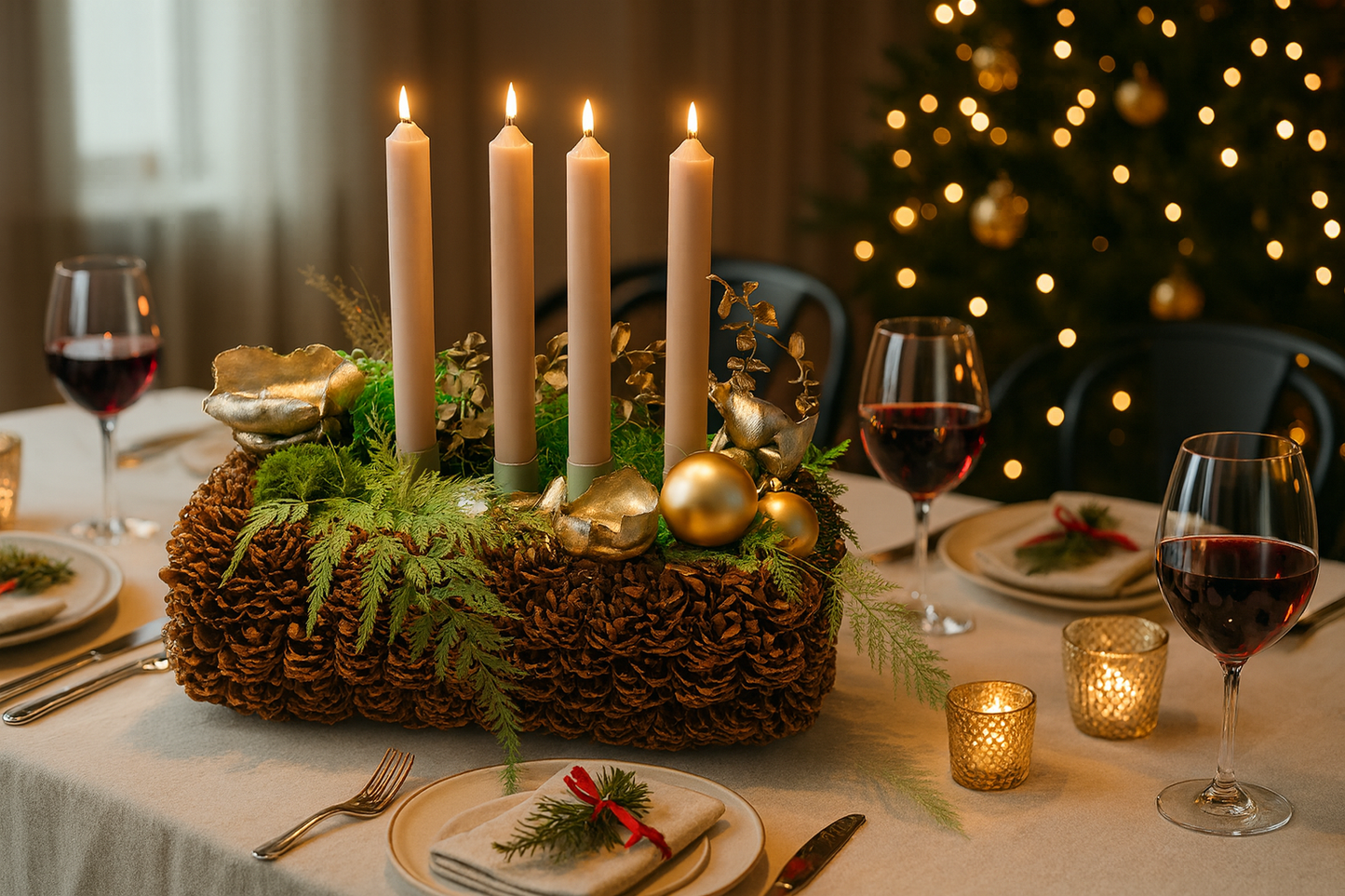 Exclusives Adventsgesteck om Naturlook