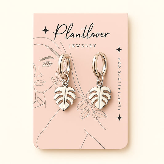 Ohrringe Plantlover im Monsterra-Stil