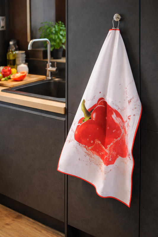 Geschirrtuch mit Paprika-Motiv